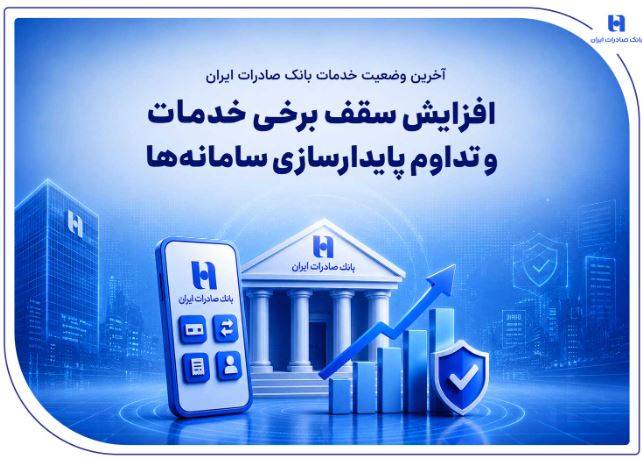 آخرین وضعیت خدمات بانک صادرات ایران / افزایش سقف برخی خدمات و تداوم پایدارسازی سامانه‌ها